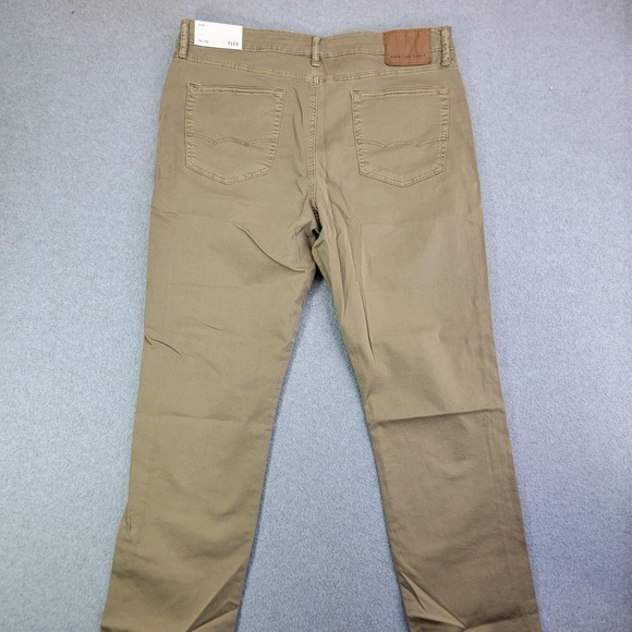 American Eagle Outfitters Pants Mens 36x30 Beige Flex Slim Khaki Chino Stretch - Picture 6 of 15